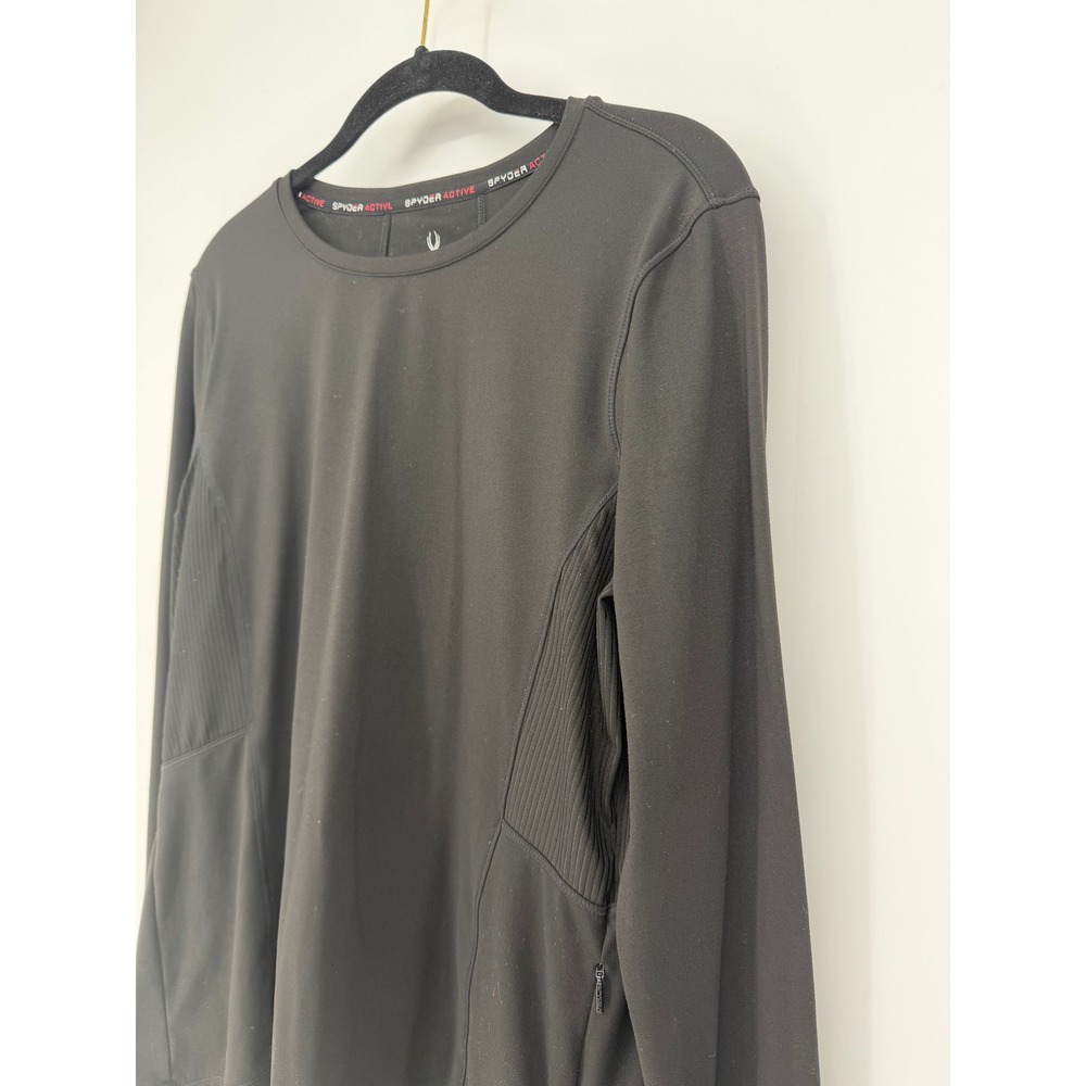Spyder Active Womens Black Long Sleeve Athletic Top Thumbholes SP1000U Large - Picture 5 of 13